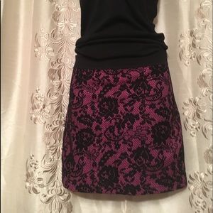 H&M pink lace print overlay sexy mini skirt 4